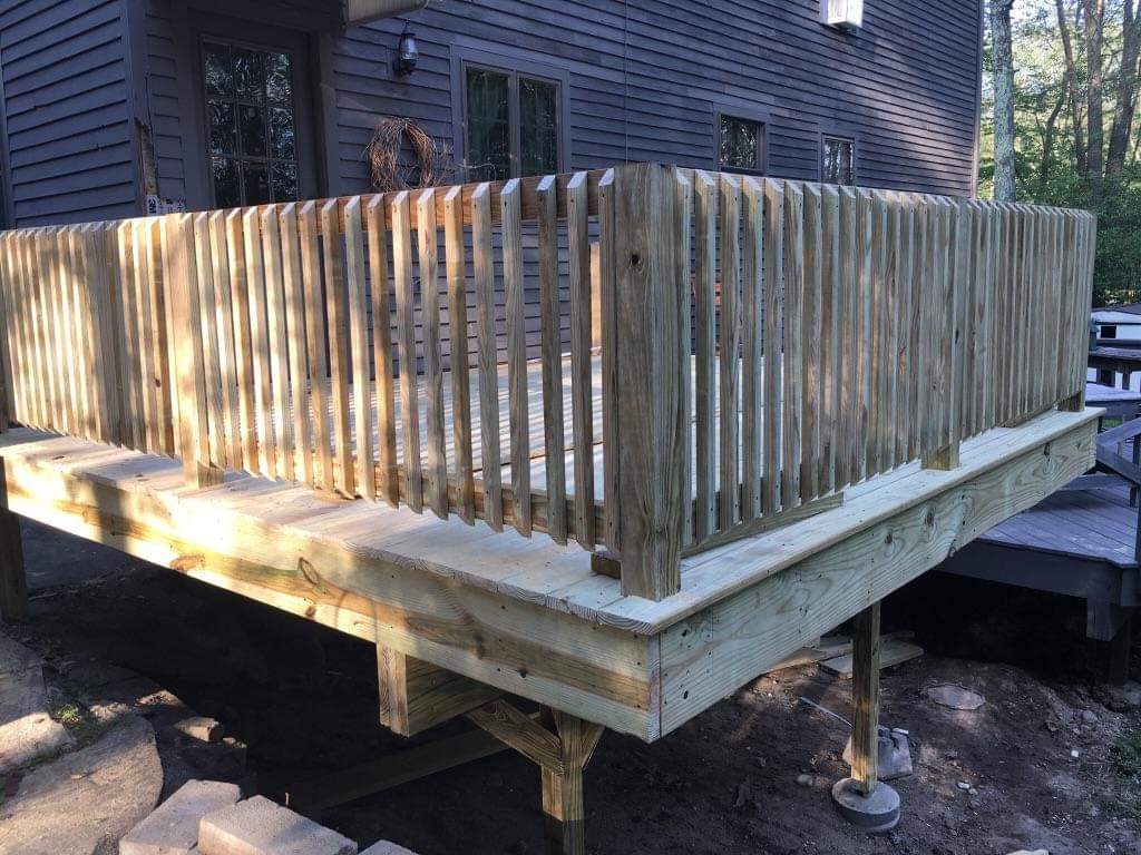 After — deck railing carpentry detail in Sutton, MA