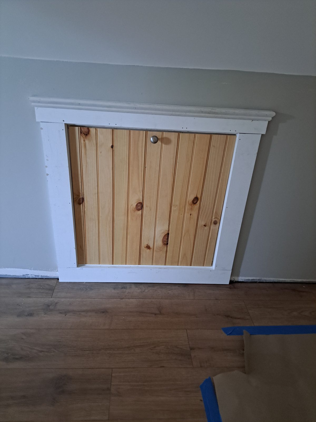 After — custom wood access panel carpentry in Sutton, MA
