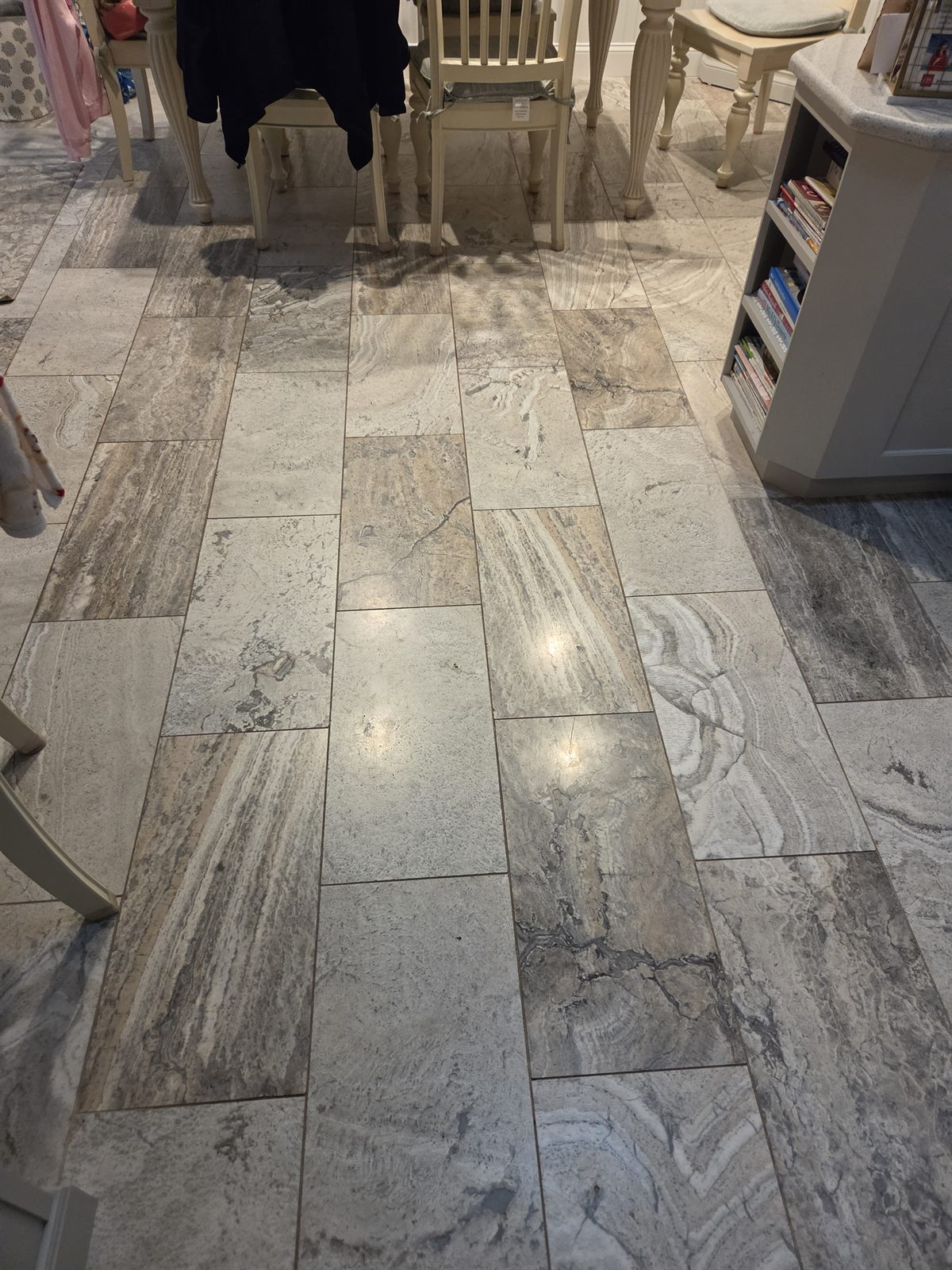 After — stone-look tile flooring in Sutton, MA