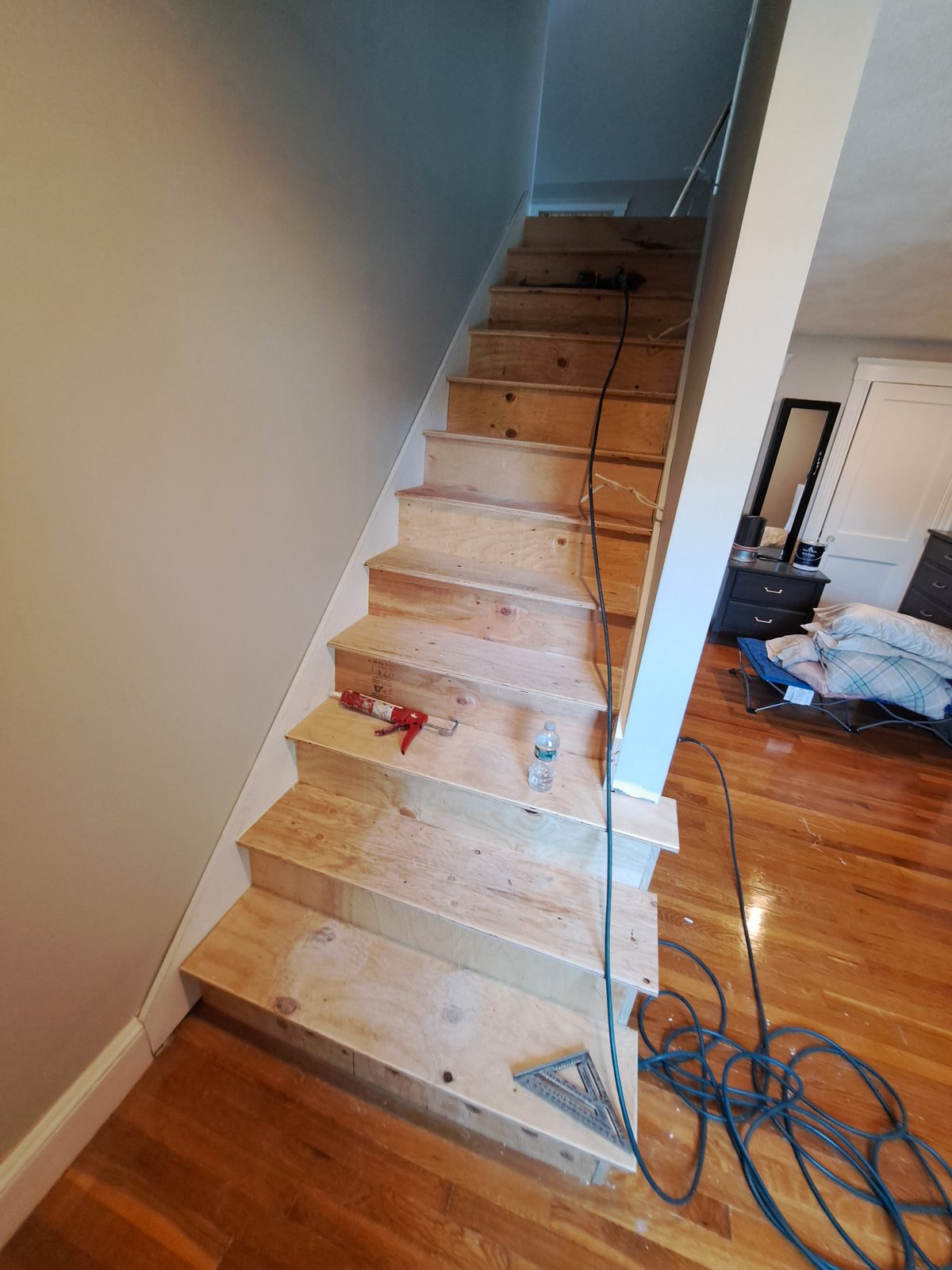 After — interior wood stair treads in Sutton, MA