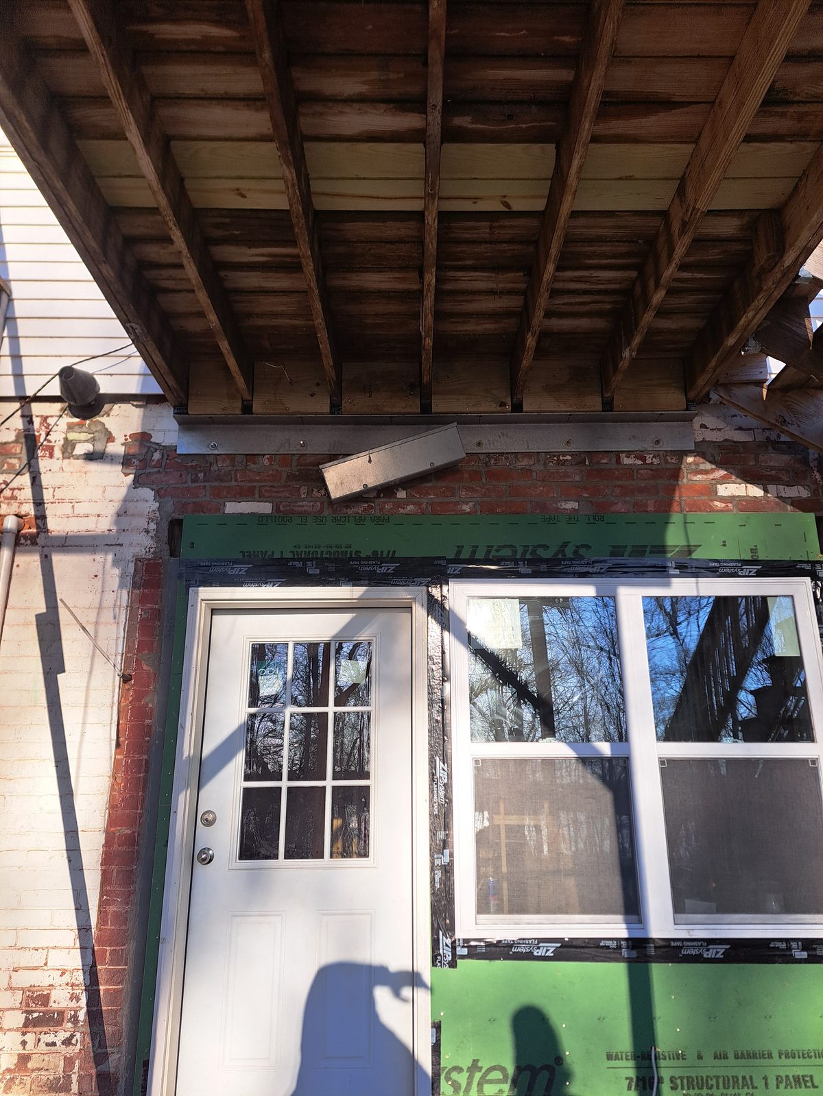 Before — window set in Zip System sheathing by general contractor Sutton, MA